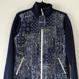 RLX Ralph Lauren Trendy Golf Womens Bandana-Print Hybrid Jacket